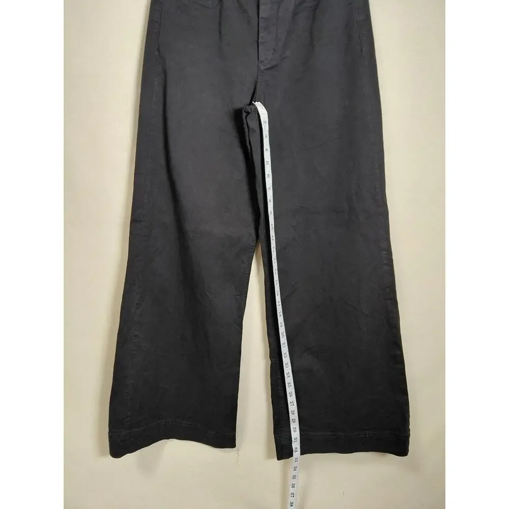 Maeve by Anthropologie Black Wide Leg Denim Jeans Women Size 29